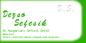 dezso sefcsik business card