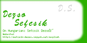 dezso sefcsik business card